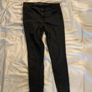 Old Navy Black Distressed Super Skinny Jeans - Size 12 Regular - Womens Casual